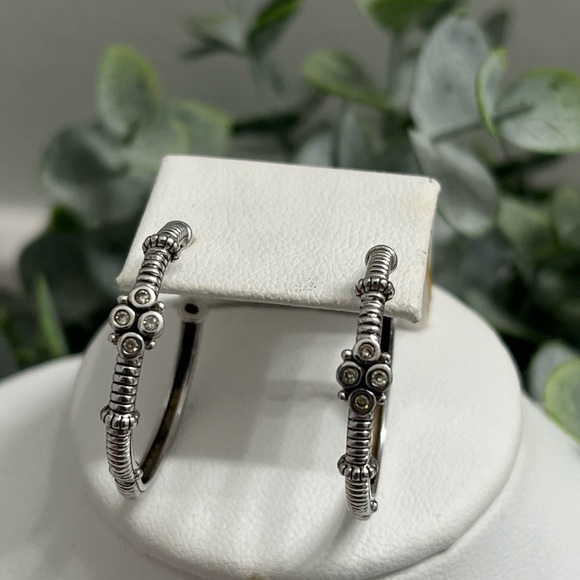 Judith Ripka Diamond Hoop earrings - Picture 5 of 14